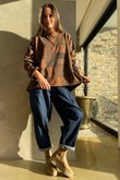 Hippie Shake Patchwork Sweatshirt Rust